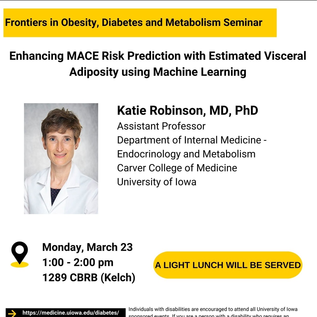 Frontiers in Obesity, Diabetes and Metabolism Seminar - Katie Robinson, MD, PhD  promotional image